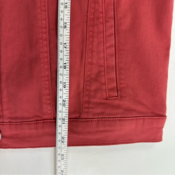 NWOT Risen Removable Hoodie Jean Jacket Women’s Small Red Cotton - Picture 10 of 12